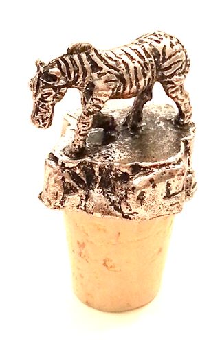 Medium Bottlestopper Cork- Zebra - Click Image to Close